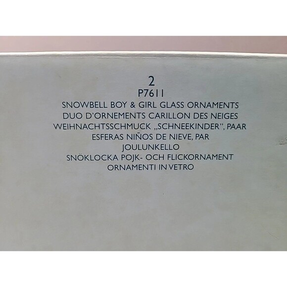 Partylite Snowman Glass Christmas Ornaments Snowbell Boy & Girl Set - Picture 5 of 5